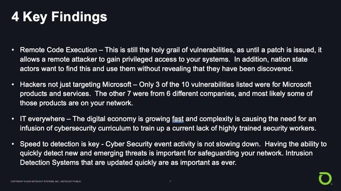 4 key findings in regards to the #vulnerabilities per @NETSCOUT's Erik Hjelmstad in this @ISC2 Webinar