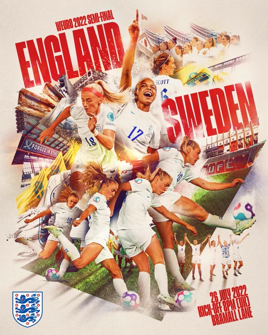 A graphic to mark England’s Women’s EURO semi-final against Sweden.