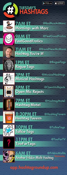 download the free hashtag roundup app today! play hashtag games with us all day!