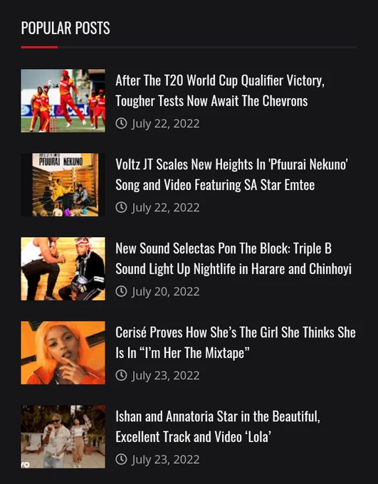 Popular stories/articles on the Zimbabwean online media platform The Zimbabwe Sphere #ZimSphere website www.zimsphere.co.zw. ZimSphere Editorial. 
