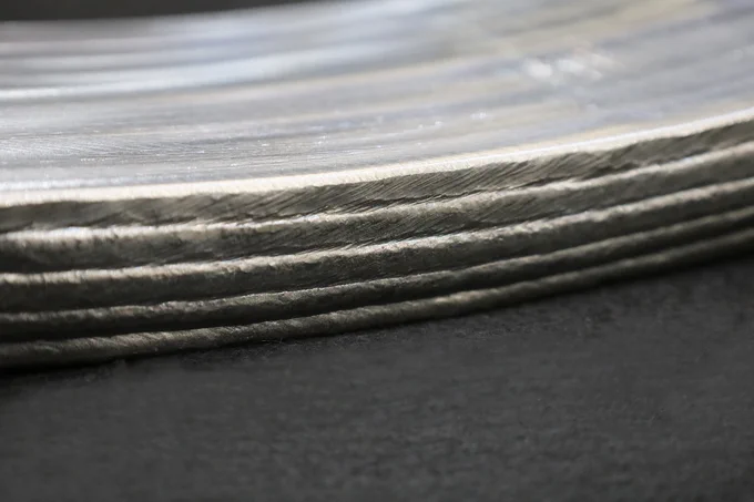 A wire additive manufactured #WAM coupon, made with AML3D's ARCEMY #Metal3DPrinter.