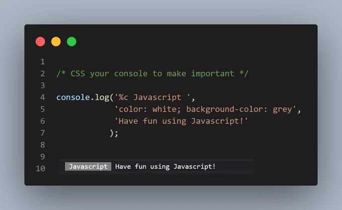 CSS your console to make important