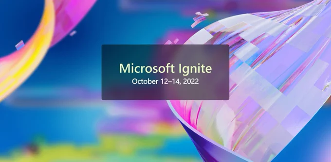 Logo of Microsoft Ignite, which takes place in Seattle between October 12th-14th.