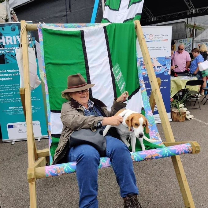 dogs loved the giant deckchair at the devon county show too