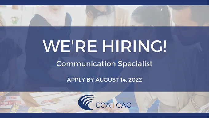 We're hiring! Communication Specialist. Apply by August 14, 2022