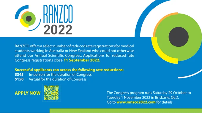 Apply now and get the opportunity to join RANZCO virtually or in-person for the 53rd Congress!