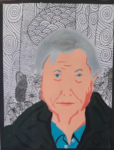 Artwork by Enara of Sir David Attenborough