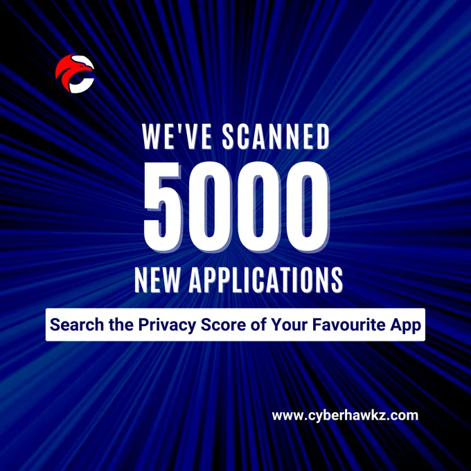 #CyberHawkz's #Mobile #Security has scanned over 5000 new #applications for their #privacy and #security status.


 Scan your Phone for malicious apps and apps selling data to third party, secure your device and many more.


to know more visit www.cyberhawkz.com

or #download CyberHawkz Mobile Security App for Free


#informationsecurity #security #computersecurity #cyber #intelligence #cyberwarfare #data #cyberdefense 

#cybersecurity #mobilesecurity #cybersafe #cyberhawkz #awareness #applicationsecurity #businesssecurity #sme #privacy #protection #freeapp #cybernews #update