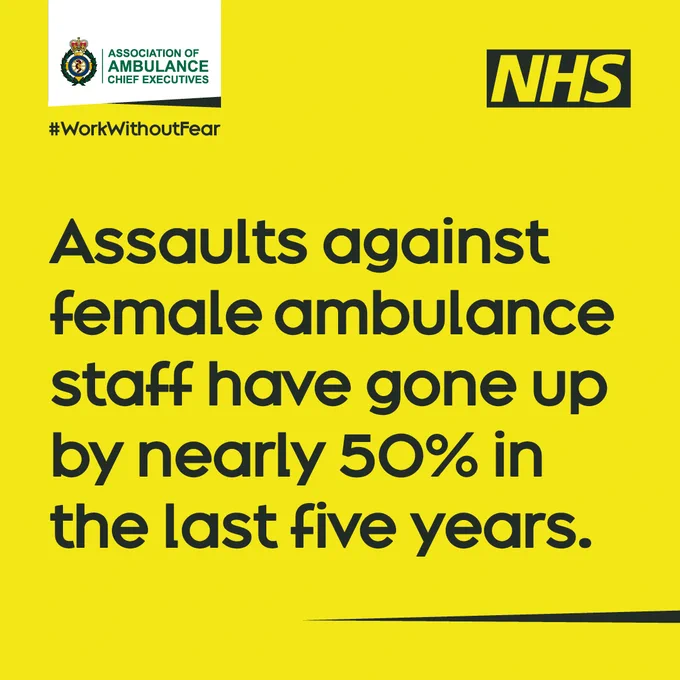 Graphic with the NHS logo and Association of Ambulance Chief Executives logo. Text reads the same as the post.