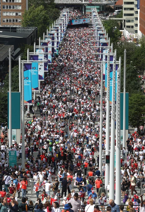 A packed Wembley Way ahead of the Women's EURO final