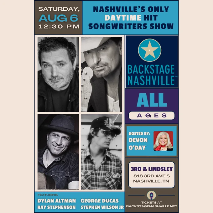 Nashville's only DAYTIME hit songwriters show!