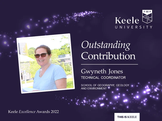 Image of Gwyneth Jones from the School of GGE and winner of a Keele Excellence Award.
