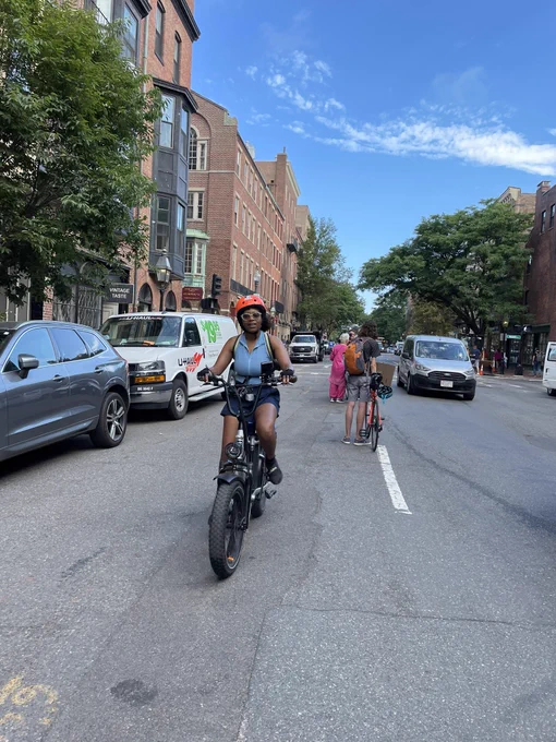 People protected bike lane
