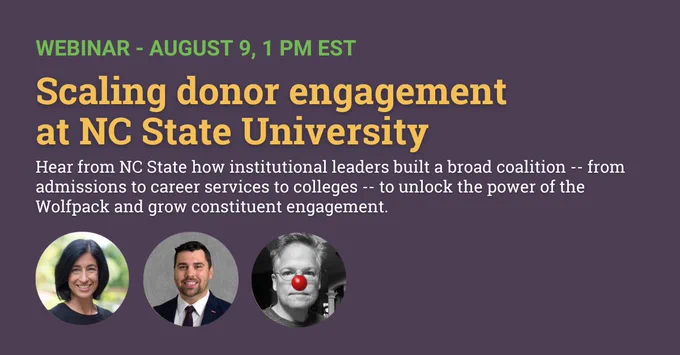 Webinar on August 9th at 1 pm EST to discuss AI-powered donor engagement at scale.