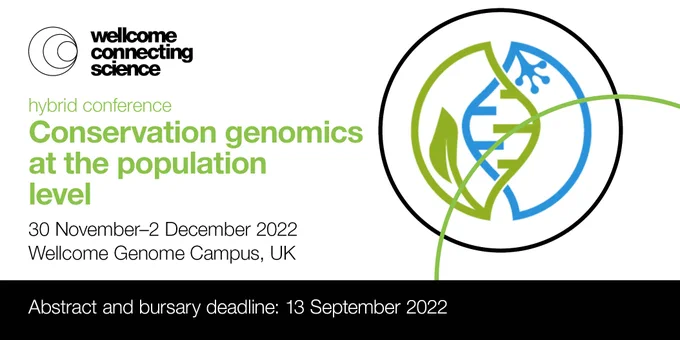 Do you have #conservation research related to #genomics to share?

Submit your abstract to #ConsGenPop22 to demonstrate insights on the challenges and applications of population-level conservation genomics. #biodiversity #eDNA

⏳ Deadline: 13 Sept! 
🌐https://bit.ly/3pAb61b 