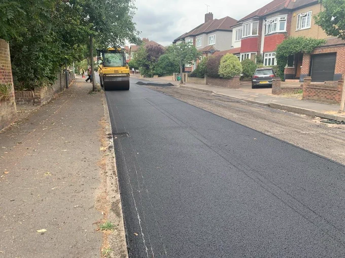 road being resurfaced