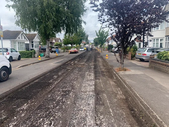 road being prepped to be resurfaced