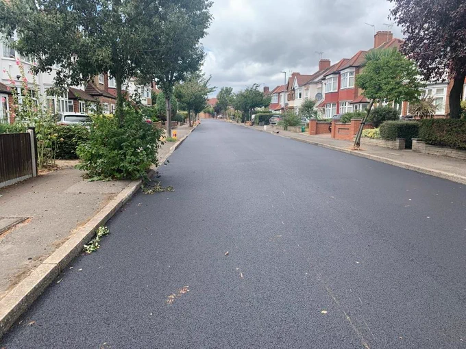 newly resurfaced road