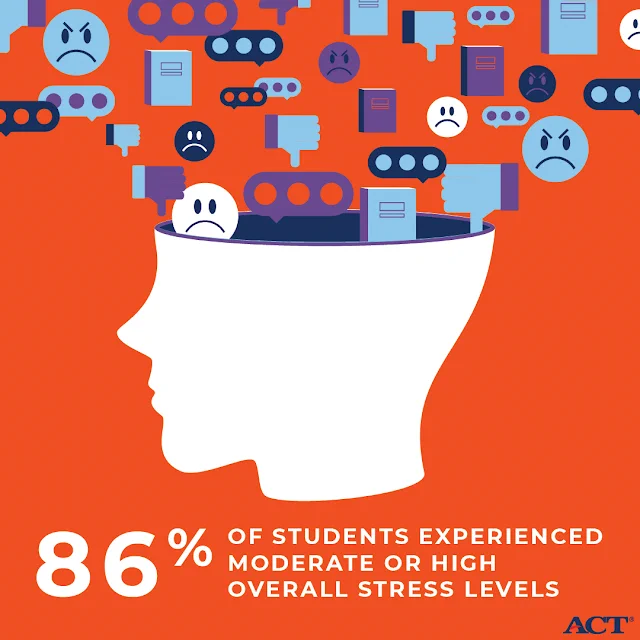 86% of students experienced moderate or high overall stress levels