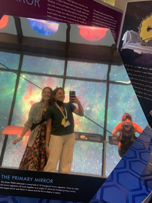 Selfie in mirror of James Webb telescope