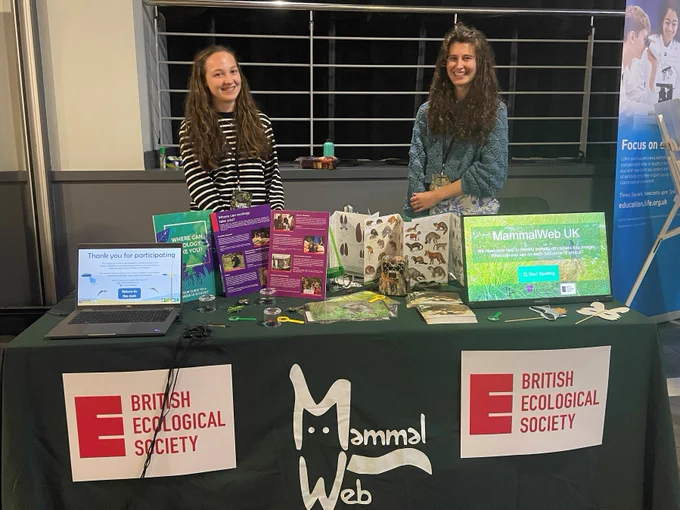 Aura CDT student Sarah Dickson on her stand at the Stem Fest Net Zero event in Newcastle, where she talked about ecological roles in the offshore wind industry