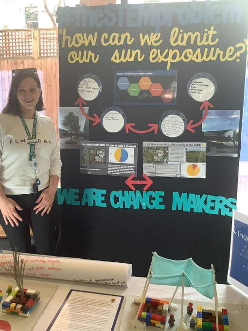 Melissa Gatt at STEM Mad 2022 disply table
