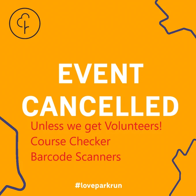 We need more volunteers for Saturday or else we cannot go ahead. 
Barcode Scanners – Fast runners can run and scan👍
Course Check - You can do this and still run!
Volunteering is easy, we explain exactly what you need to do & you will enjoy it as much as parkrun. Please check out the gaps on https://www.parkrun.org.uk/fletchermoss/futureroster/ and pick your spot, then email Fletchermoss@parkrun.com