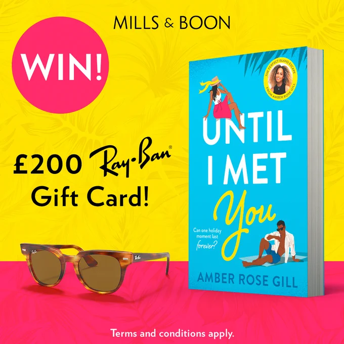 Text on the image reads 'Win! £200 Ray-Ban Gift Card. Terms and conditions apply. 