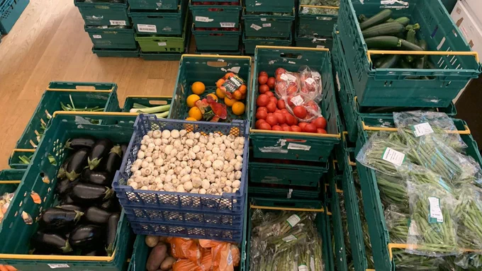 crates of loose fruit and vegetables