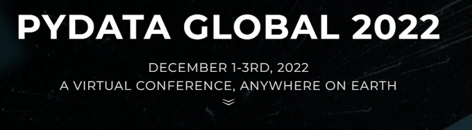 Image that says "PyData Global 2022" giving conference dates (in tweet)