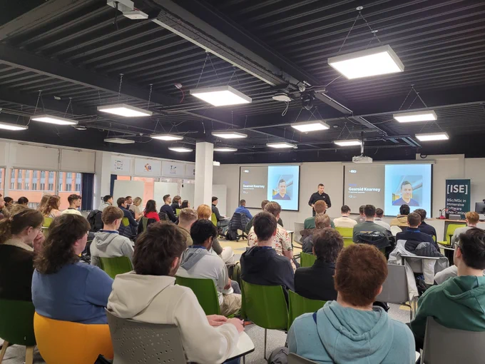 Image of a room full of people for an event called NDRC Startup Sprint.
