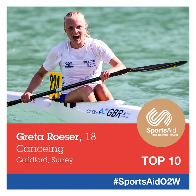 🏆 SportsAid's One-to-Watch Award shortlist: Greta Roeser 🏆

Canoeing prodigy Greta Roeser has credited an unstoppable team mentality as the key behind her ‘amazing’ 2023. The Guildford star, 18, medalled at every major international she competed at in 2023, with her haul including K1 5,000m gold at the Junior World Championships.

Greta is coached by her dad Duncan, a key steerer of the 'Team Greta' motto and a former paddler himself, and the partnership worked wonders over a year which also included a European canoe marathon title and four national titles.