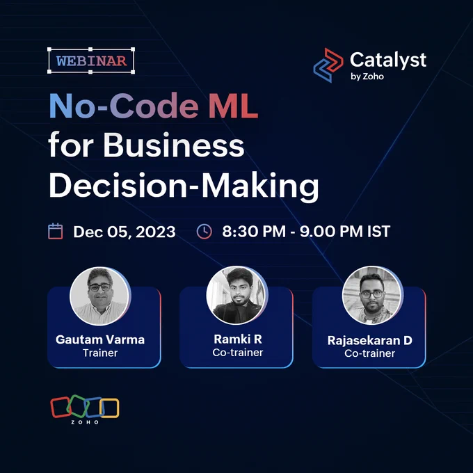 No code ML for Business Decision Making - Dec 05, 8:30PM - 9:00PM