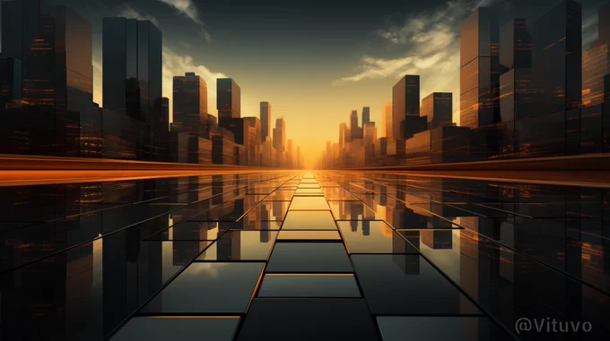 🔹Urban skyline photography, skyscrapers aligned with Golden Ratio rectangles, sunset backdrop, high detail --ar 16:9 --s 300