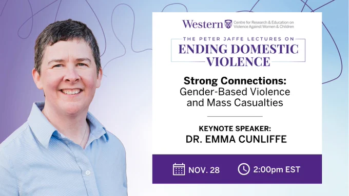 Register to attend the Peter Jaffe Lectures on Ending Domestic Violence on November 28 at 2:00 pm ET. 