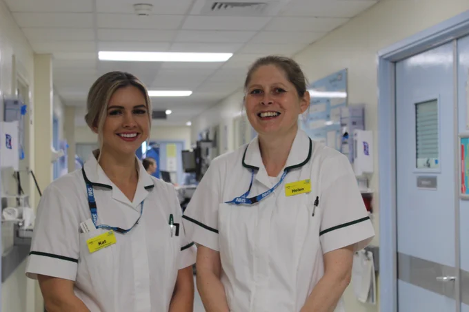 Occupational therapists at Wye Valley NHS Trust on ward at Hereford County Hospital celebrate completing their apprenticeship