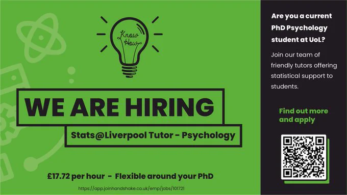 Are you a current PhD psychology student at the university? Join our team of statistics tutors offering support to students!