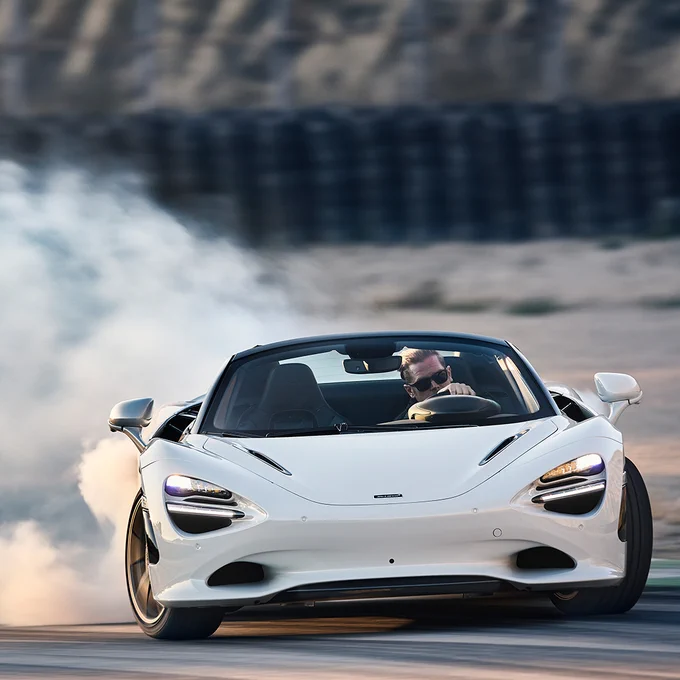 McLaren 750S Spider drifting.