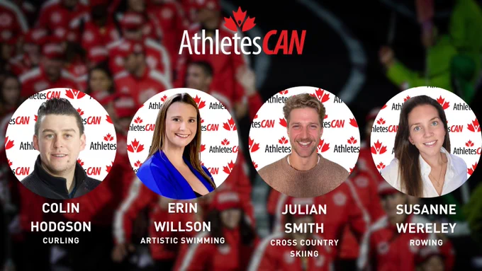 2023-24 AthletesCAN Board of Directors Election Results
Colin Hodgson - Curling
Erin Willson - Artistic Swimming
Julian Smith - Cross Country Skiing
Susanne Wereley - Rowing