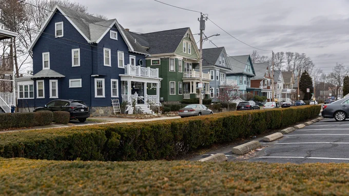 A row of homes in West Roxbury