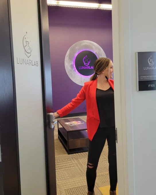 Lunarlab co-founder Kelli Lucas at the Lunarlab Office in Innovation Depot. 