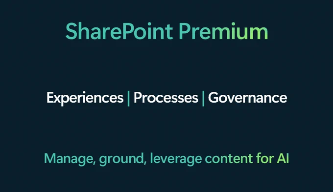 With SharePoint Premium, we’re investing in three areas we will cover today: 1) New content experiences integrating AI, 2) Content processes leveraging AI, and 3) Content governance so you can manage the use of Combined -- SharePoint Premium will be the best way to manage, ground, and leverage content for AI and powering Microsoft Copilot. 