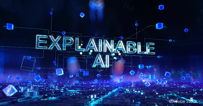 Illustration. Explainable AI lettering.