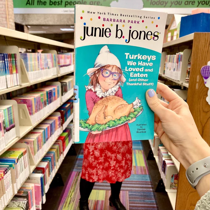 Junie B Jones Thanksgiving book. Bookface cover