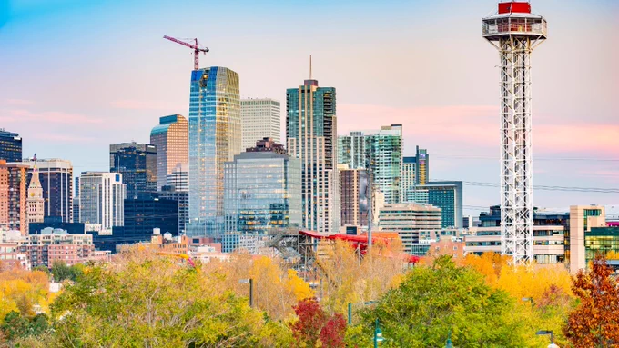 Autumnal Denver skyline.