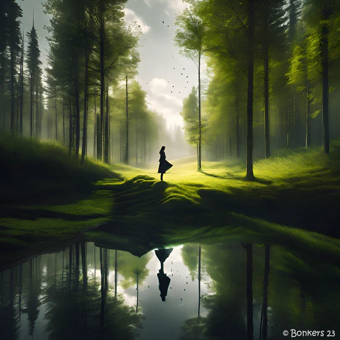Title: A shadow of a Reflection.  Medium: DigitalShadow
