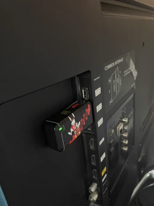 Hak5 Bash Bunny plugged into a TV