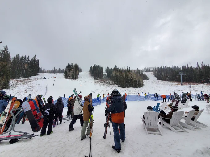 Solitude Mountain with a bare but usable amount of snow