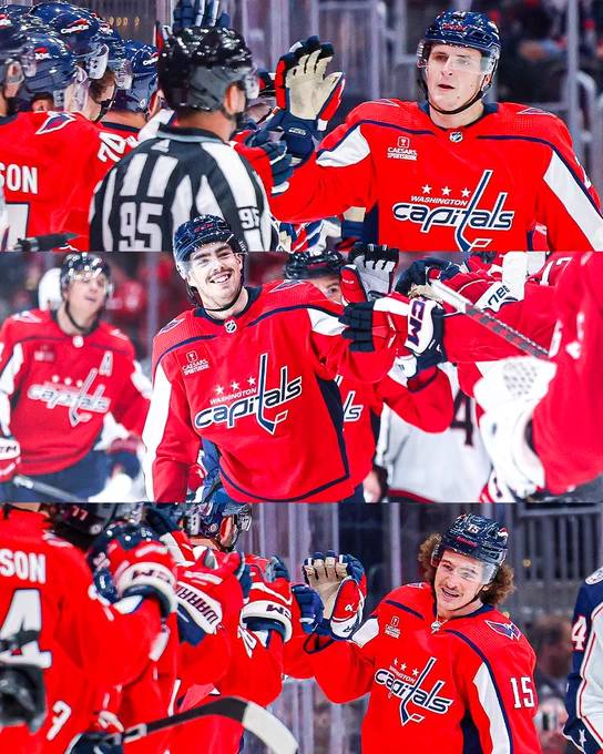 Photo collage of Sonny, Pro and Lappy all celebrating their goals. 