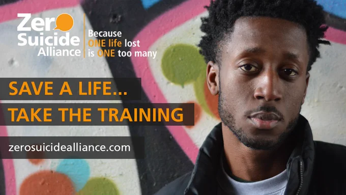 Zero Suicide Alliance. Because ONE life lost is ONE too many. Save a life...take the training. zerosuicidealliance.com